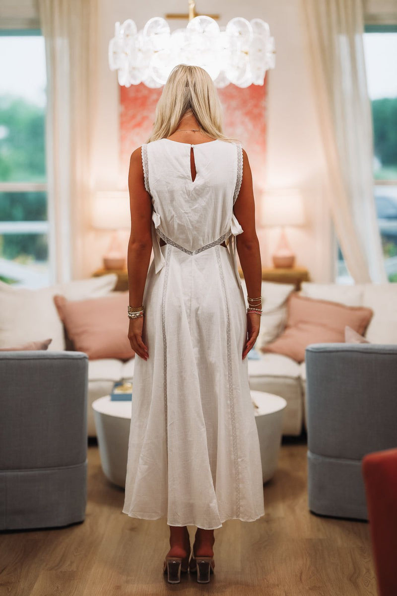 #1 Stunner Midi Dress - Off White-HAZEL & OLIVE MD5433-Small-