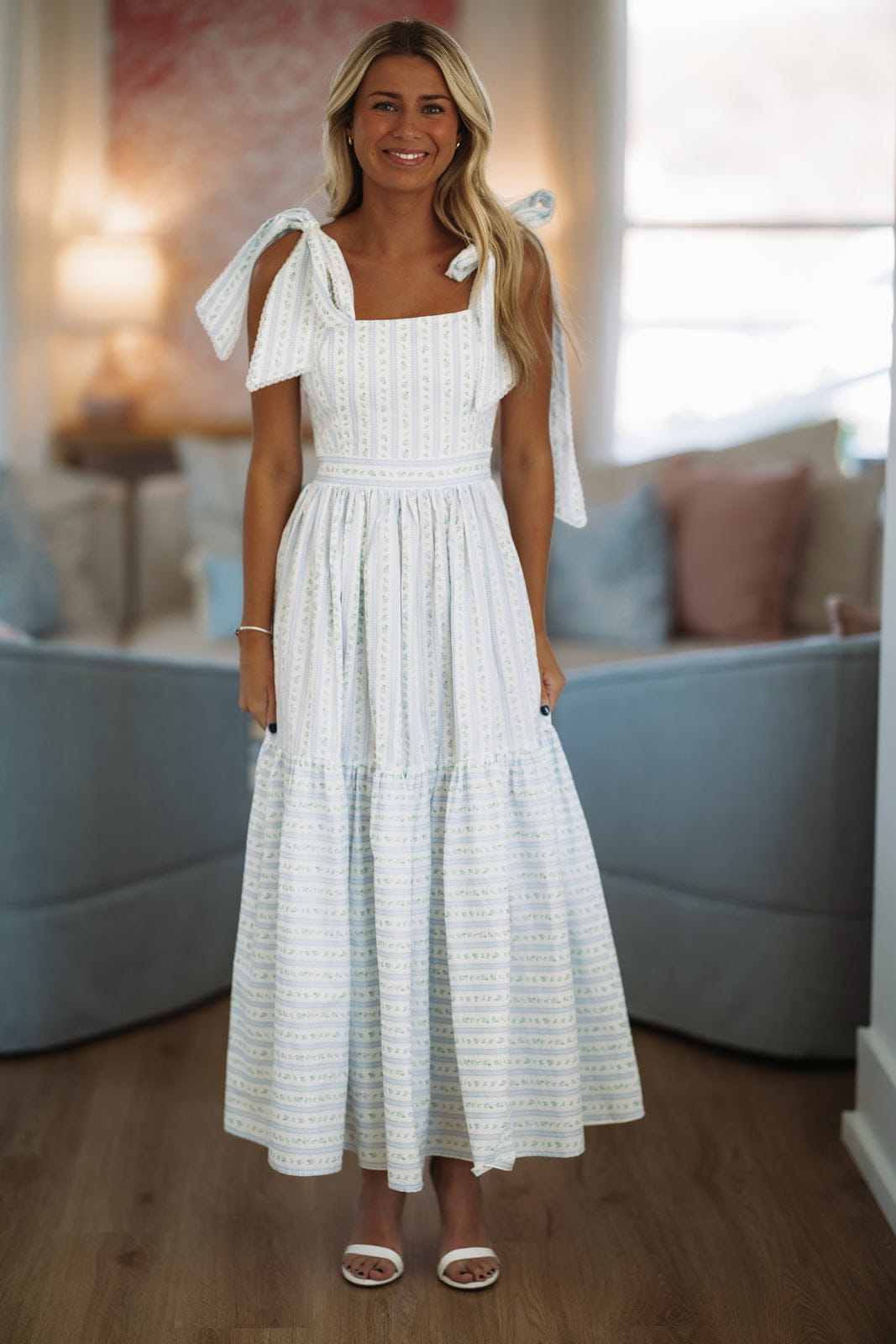 HAZEL & OLIVE MD5530 Divine Diva Midi Dress - Blue