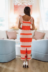 Down at the Shore Midi Dress - Pink and Orange-HAZEL & OLIVE MD5730-Small-