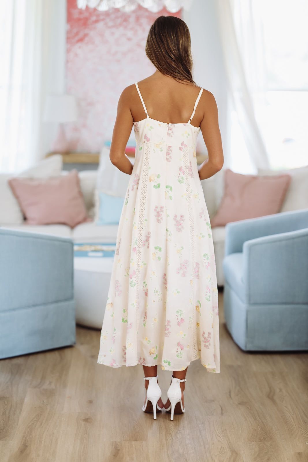 Tidepool Bloom Midi Dress - Cream, Yellow and Green, Large | Hazel and Olive | Boutique Fashion Tidepool Bloom Midi Dress - Cream, Yellow and Green, Large | Hazel and Olive | Boutique Fashion