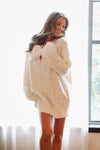 Hazel & Olive MD6035 Just for Love Oversized Knit Mini Dress - Cream