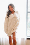 Hazel & Olive MD6035 Just for Love Oversized Knit Mini Dress - Cream