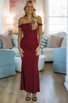 Hazel & Olive MD6506/BURG Evening Sonata Maxi Dress - Burgundy