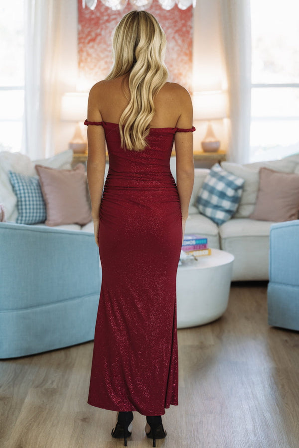 Hazel & Olive MD6506/BURG Evening Sonata Maxi Dress - Burgundy
