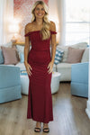 Hazel & Olive MD6506/BURG Evening Sonata Maxi Dress - Burgundy