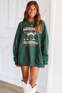 Merrier With a Martini Sweatshirt - Green-HAZEL & OLIVE-XLarge-