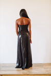HAZEL & OLIVE Metallic Shimmer Maxi Dress - Black