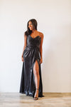 Metallic Shimmer Maxi Dress - Black-HAZEL & OLIVE-Small-