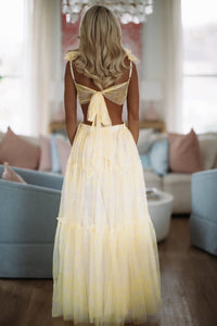 Hazel & Olive MF22568 Unfolded Petals Maxi Dress - Yellow