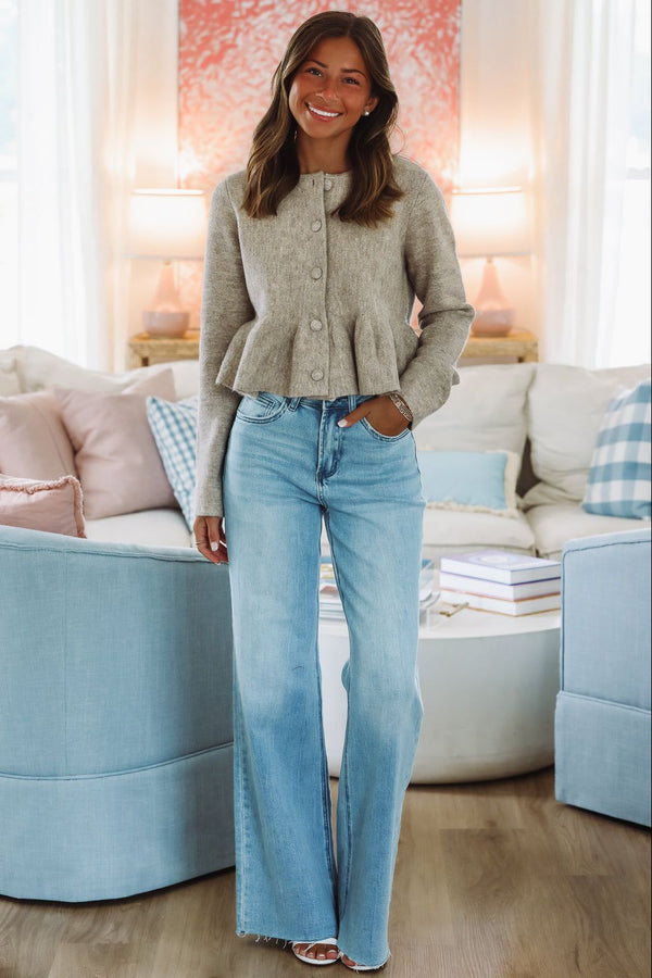 Meet You at the Cafe Cardigan - Light Mocha-Hazel & Olive MJK6481-Small-