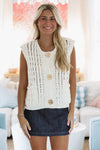 Hazel & Olive MJK6546SS Figure It Knit Vest Top - Cream
