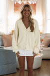 Hazel & Olive MK7154 Cotton Fluff Cardigan - Butter Yellow