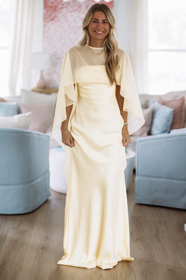 Hazel & Olive MM26017 Aura Maxi Dress - Butter Yellow