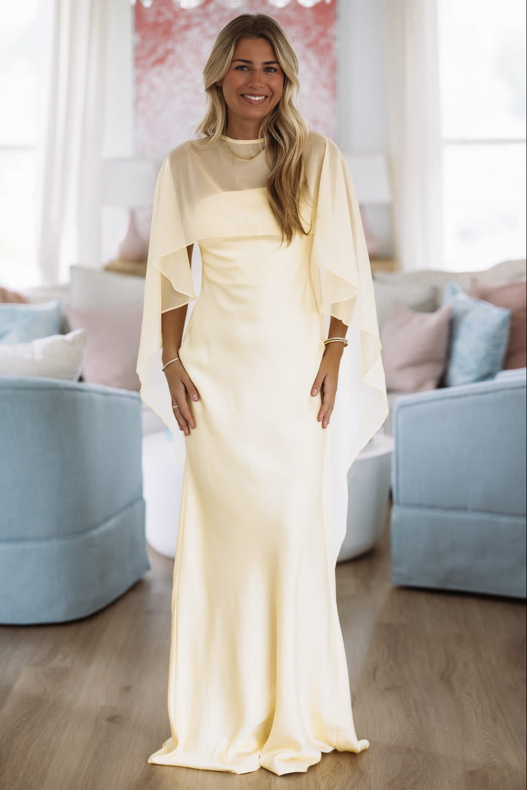 Aura Maxi Dress - Butter Yellow, Large | Hazel and Olive