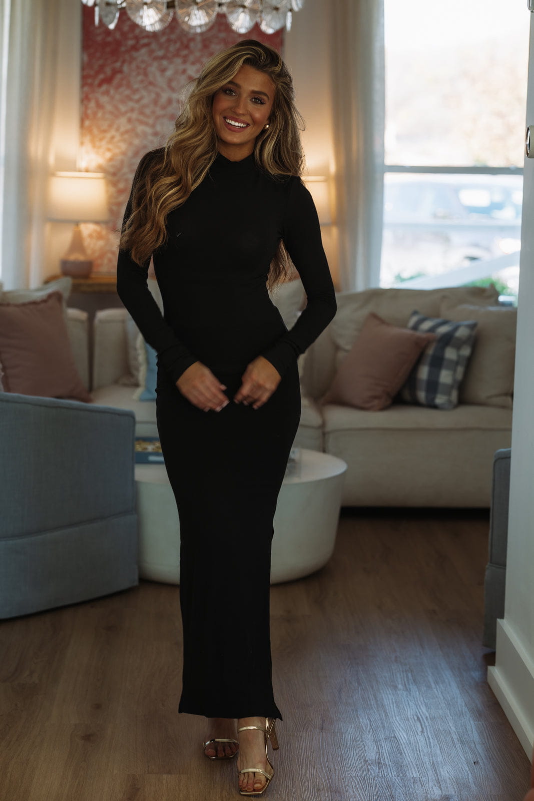 Hazel & Olive MS8182 Duality Top and Maxi Skirt Set - Black