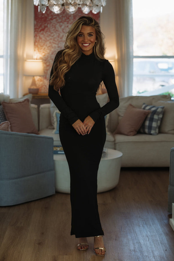 Hazel & Olive MS8182 Duality Top and Maxi Skirt Set - Black