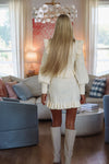 Winter Chill Sweater and Mini Skirt Set - Cream-Hazel & Olive MST8046-Small-