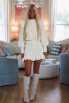 Winter Chill Sweater and Mini Skirt Set - Cream-Hazel & Olive MST8046-Small-
