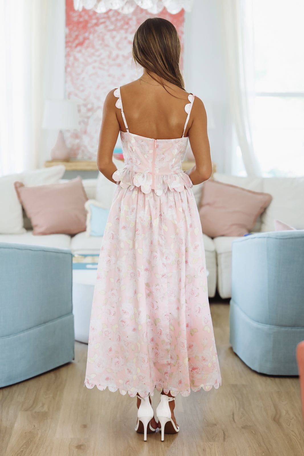 Harbor Breeze Top and Midi Skirt Set - Pink-HAZEL & OLIVE MST8316-Small-