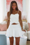Can't Hold Me Back Top and Skirt Set - Off White-HAZEL & OLIVE MST8370-Small-