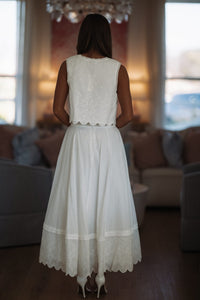 Hazel & Olive MST8392 Always Yours Crop Top and Maxi Skirt Set - Off White