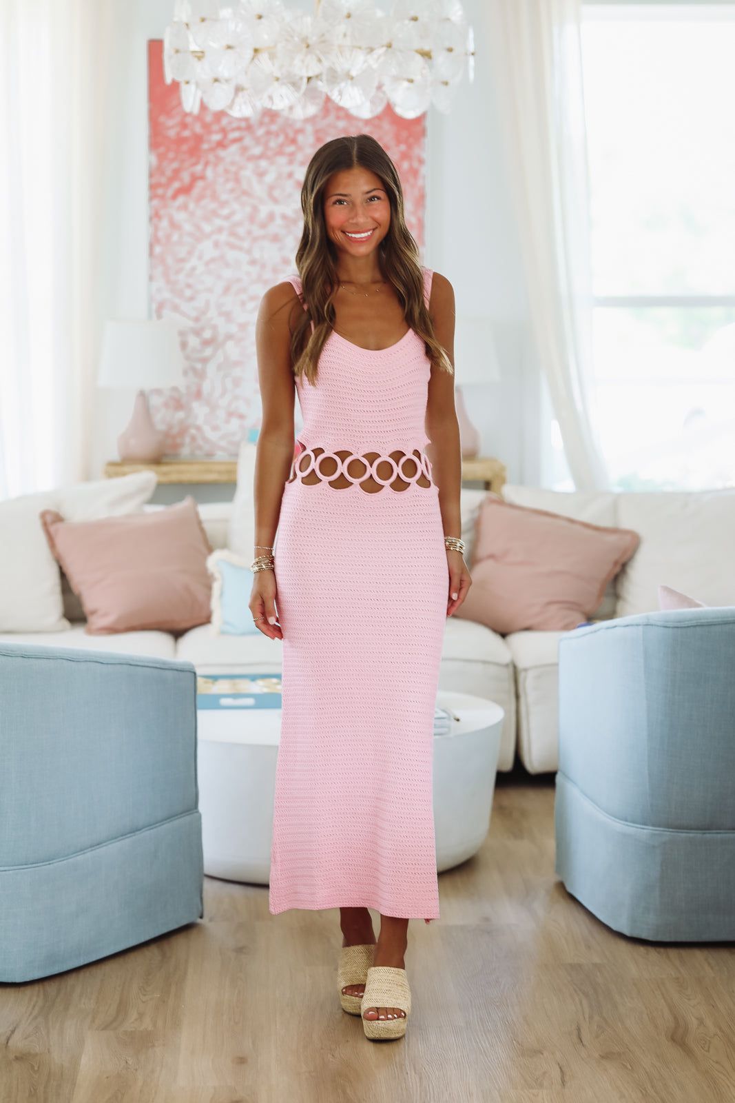 Just For You Midi Dress - Pink – Hazel & Olive
