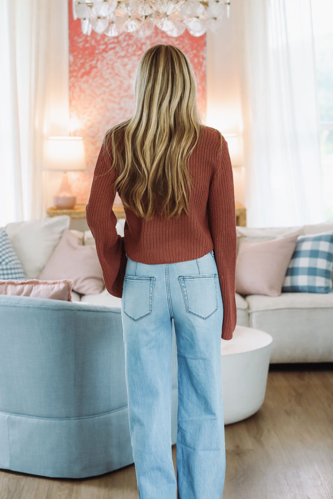 Hazel & Olive MWJ7084 Graceful Knit Cardigan - Dusty Rose