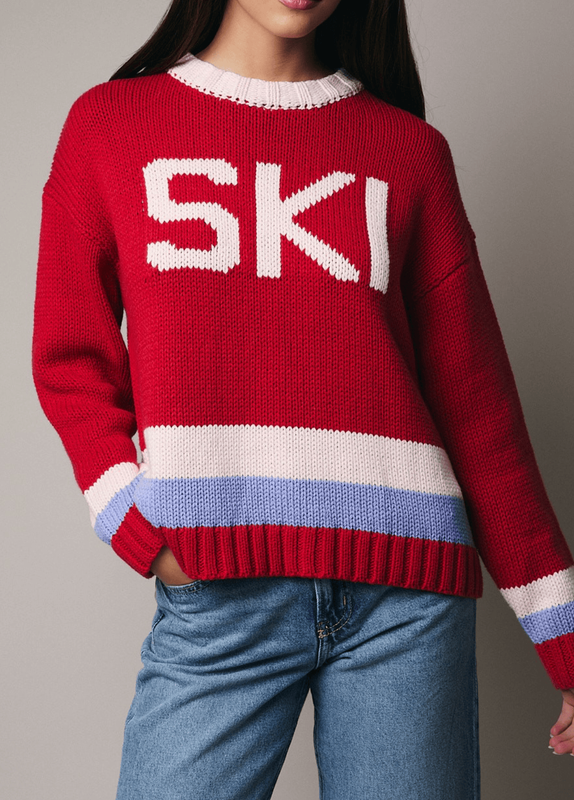 Hazel & Olive MWT20385 Fresh Powder Sweater - Red