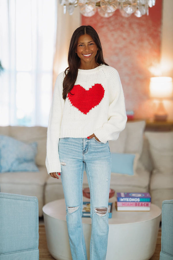 My Heart Crop Sweater - White-HAZEL & OLIVE-XSmall-