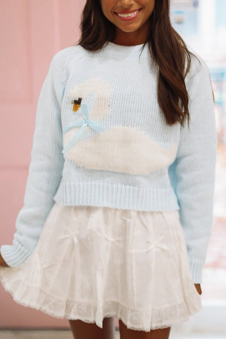 My Swan Song Sweater - Blue-HAZEL & OLIVE PST1492-Small-