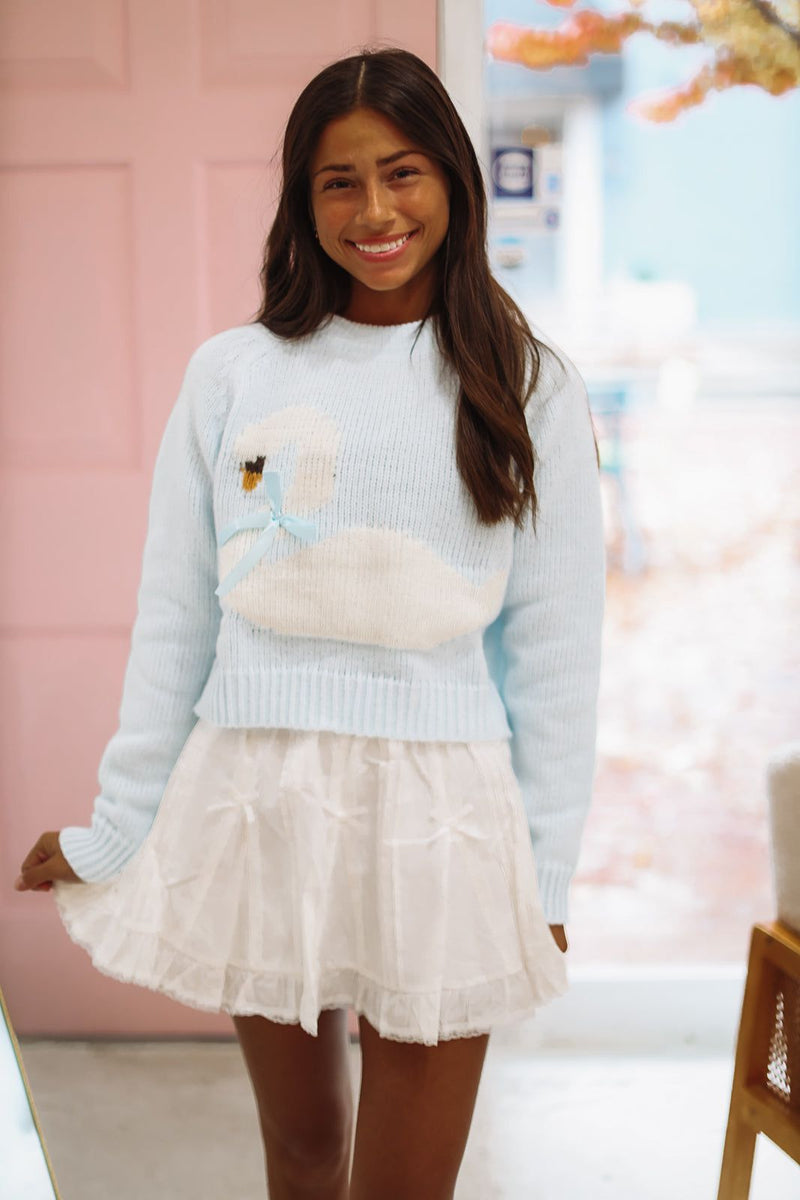 My Swan Song Sweater - Blue-HAZEL & OLIVE PST1492-Small-