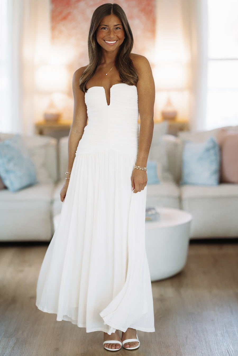 Hazel & Olive ND/2198 Forever Begins Maxi Dress - Ivory