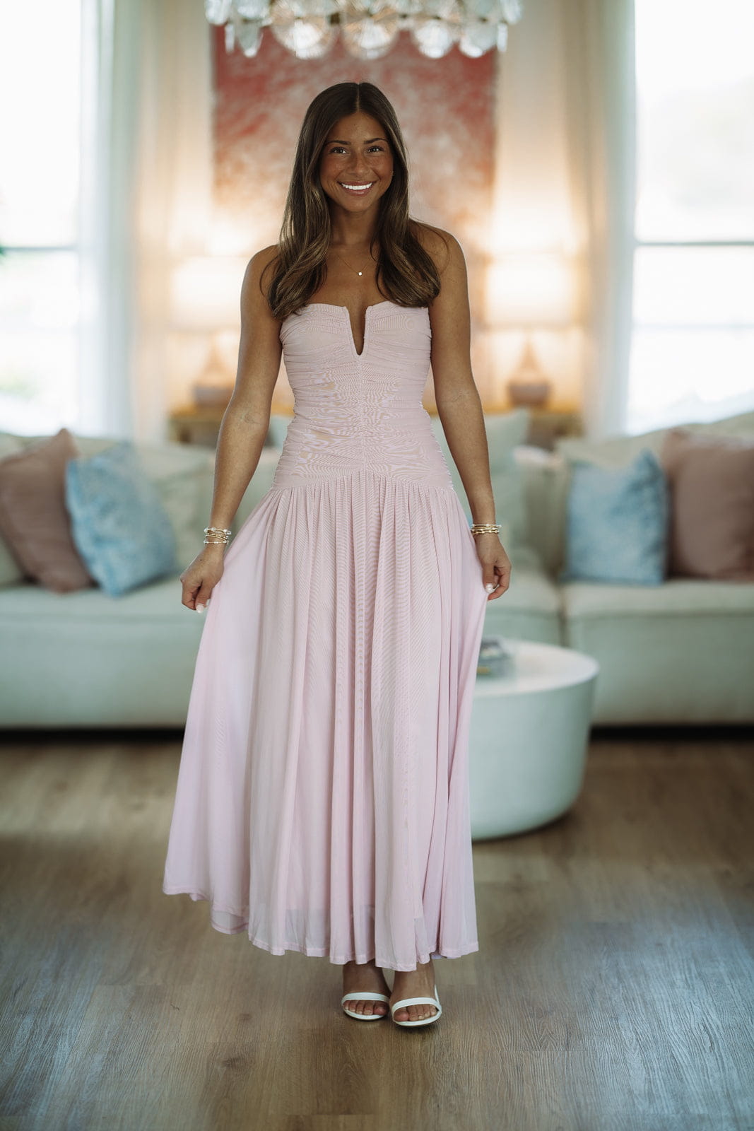 Hazel & Olive ND/2198 Forever Begins Maxi Dress - Pink