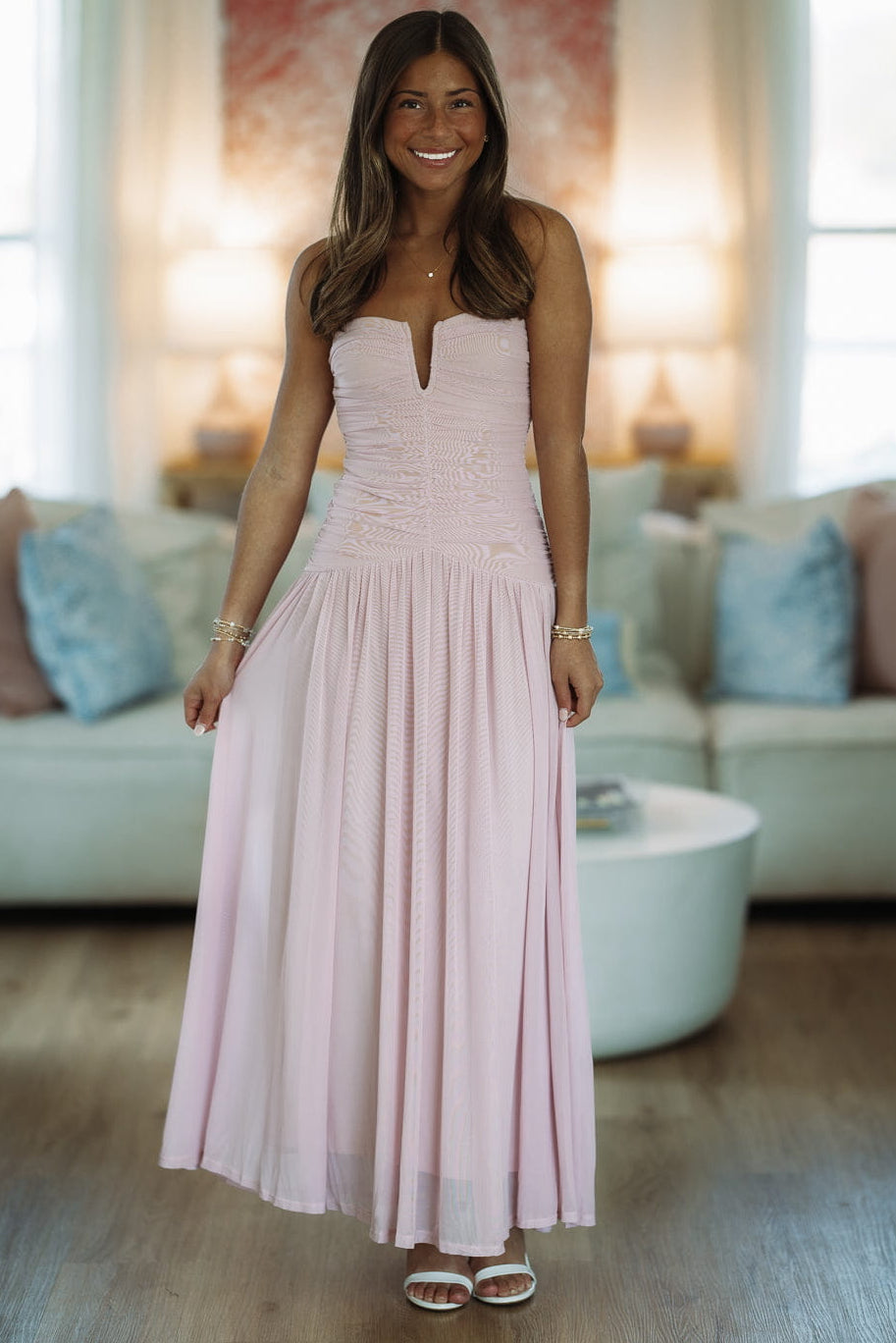 Hazel & Olive ND/2198 Forever Begins Maxi Dress - Pink