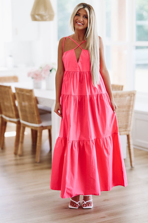 Olivia Maxi Dress - Pink-HAZEL & OLIVE-Small-
