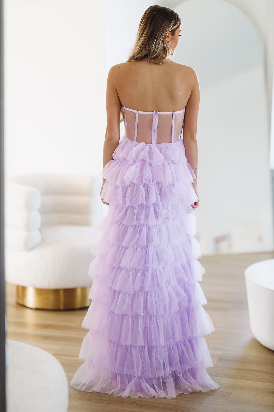 On The VIP List Tiered Maxi Gown - Lavender (FINAL SALE) – Hazel