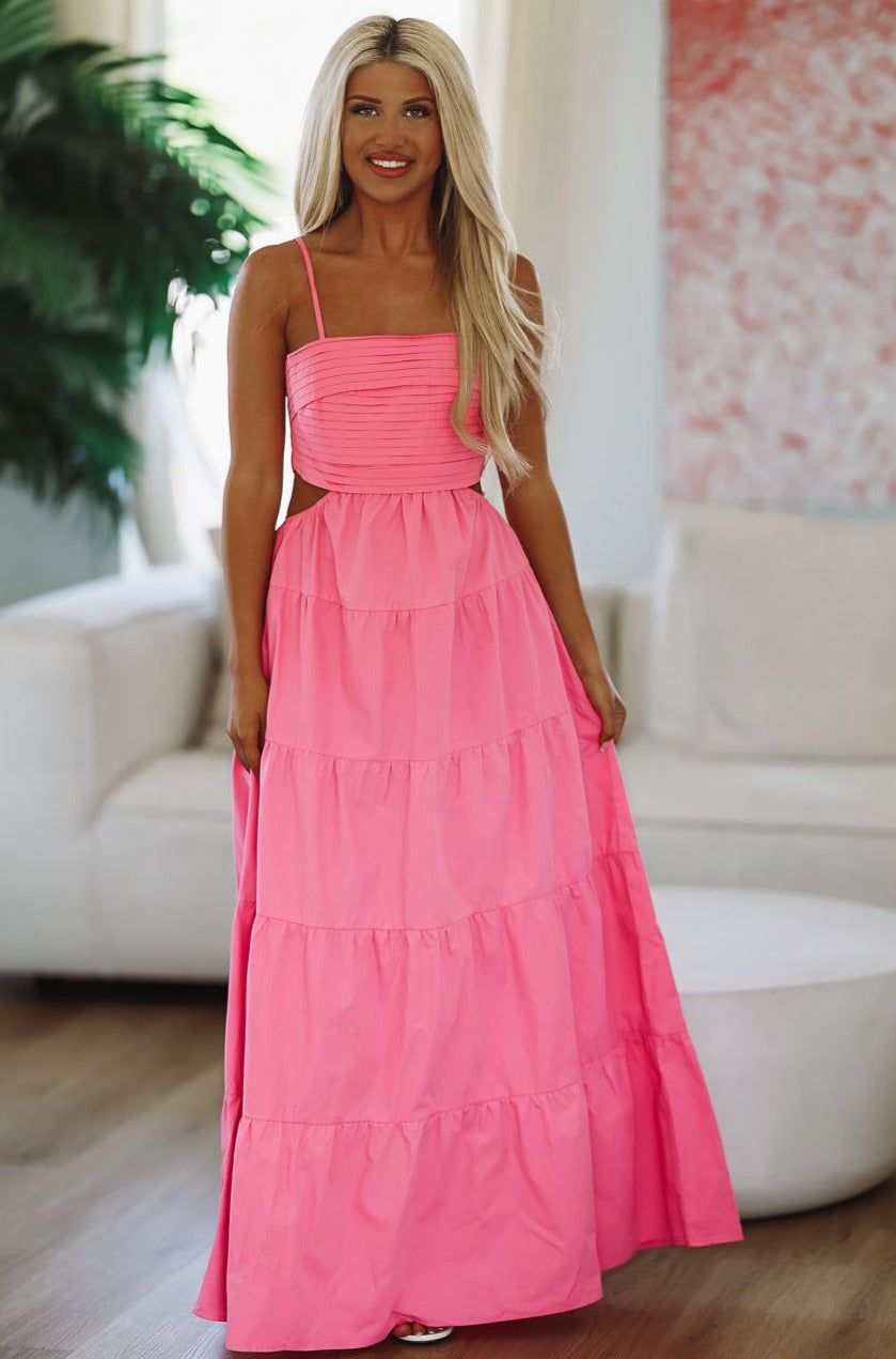 One Lucky Girl Maxi Dress - Pink-HAZEL & OLIVE-Small-