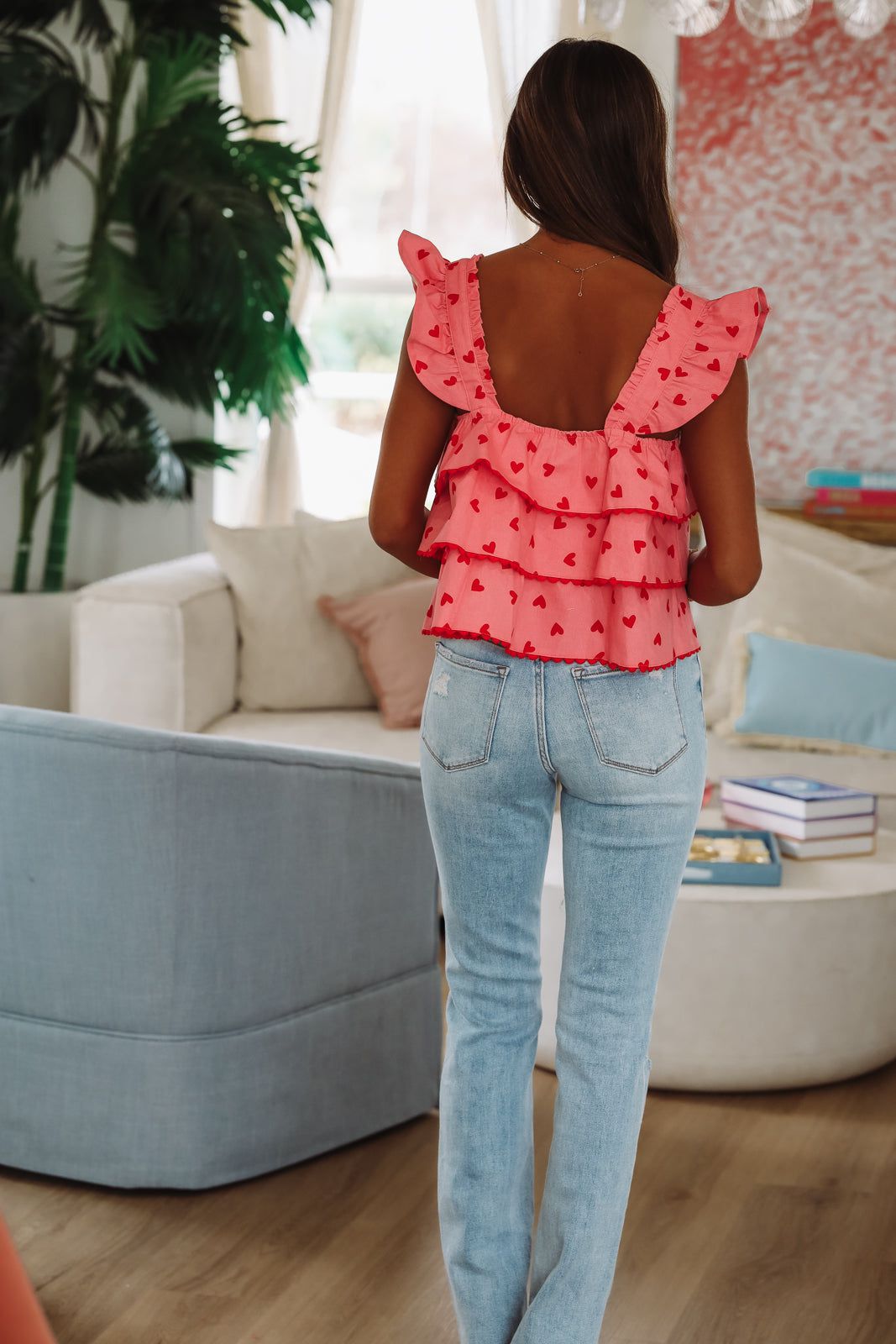 Open My Heart Crop Top - Red and Pink-HAZEL & OLIVE-Small-