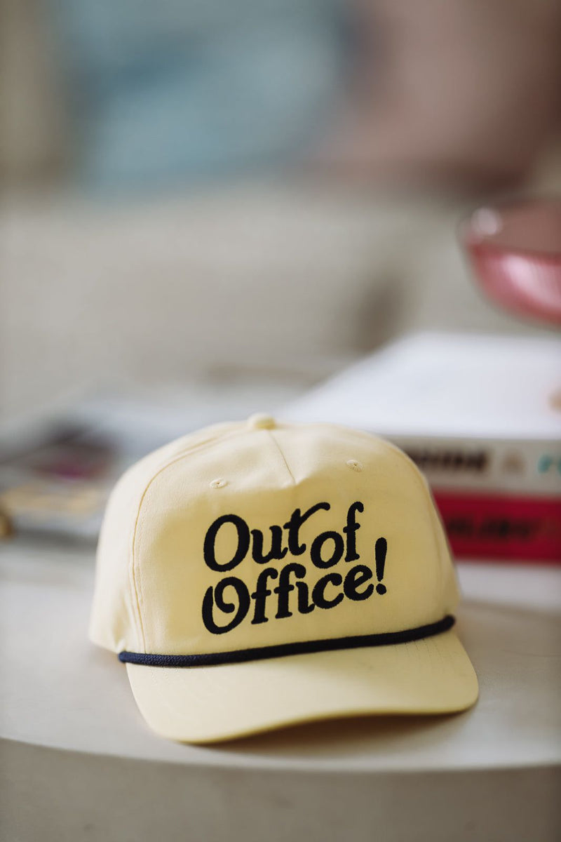 Out of Office Hat - Yellow and Navy-HAZEL & OLIVE-