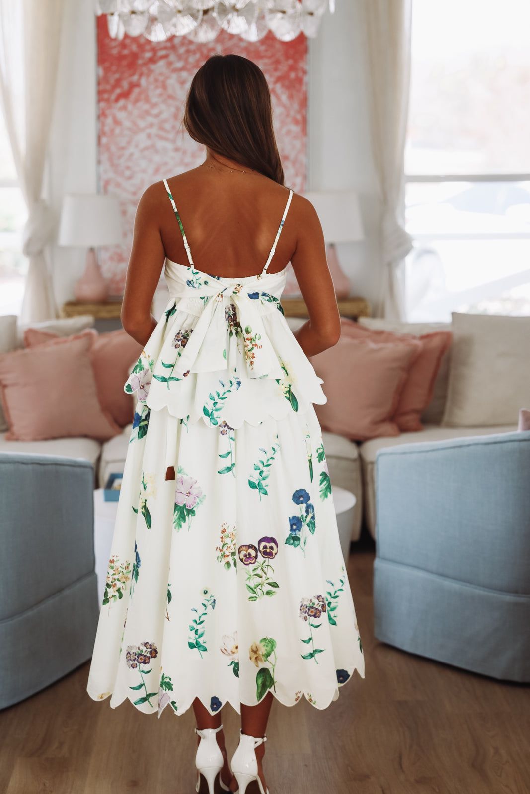 Palm Paradise Midi Skirt - Ivory, Green and Purple-HAZEL & OLIVE IEI4417T-XSmall-