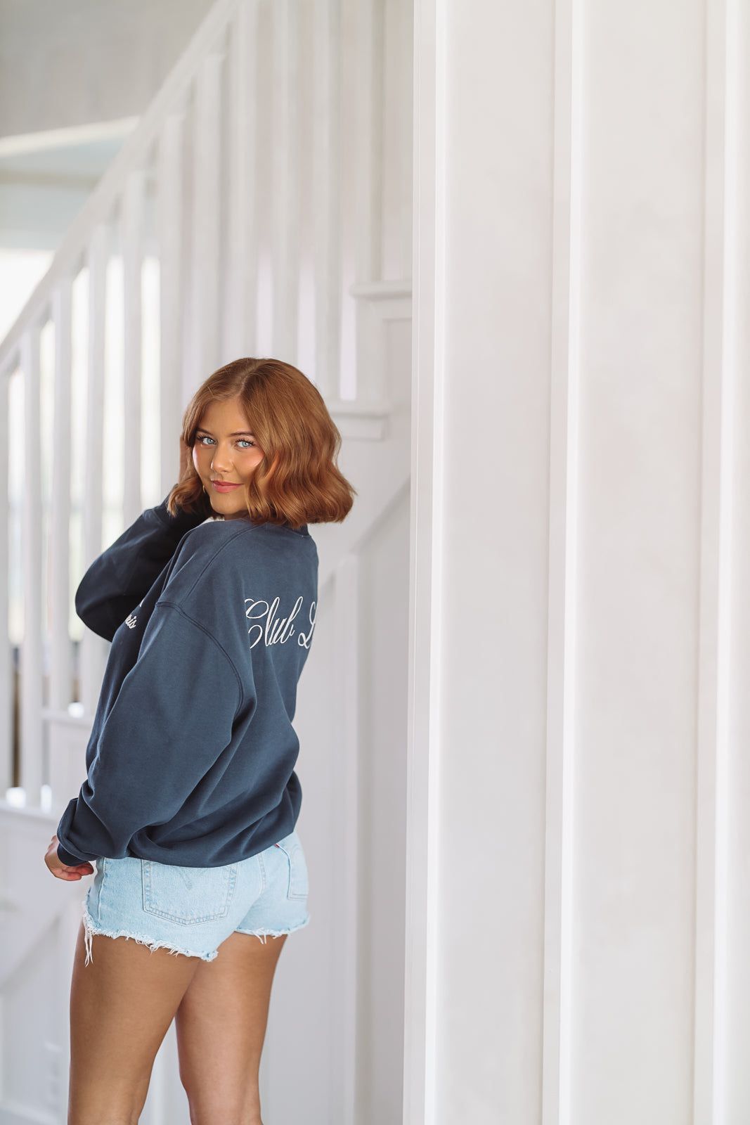 Paris Oversized Sweatshirt - Navy-HAZEL & OLIVE-Small-
