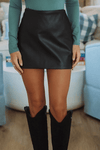 Hazel & Olive PCS937 Fierce Mode Vegan Leather Mini Skirt - Black