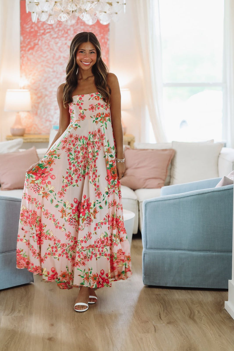 long dress peach colour Peach Perfection Maxi Dress