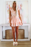 Peach Please Romper Mini Dress - Peach-HAZEL & OLIVE-Small-