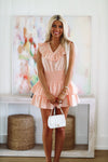 Peach Please Romper Mini Dress - Peach-HAZEL & OLIVE-Small-