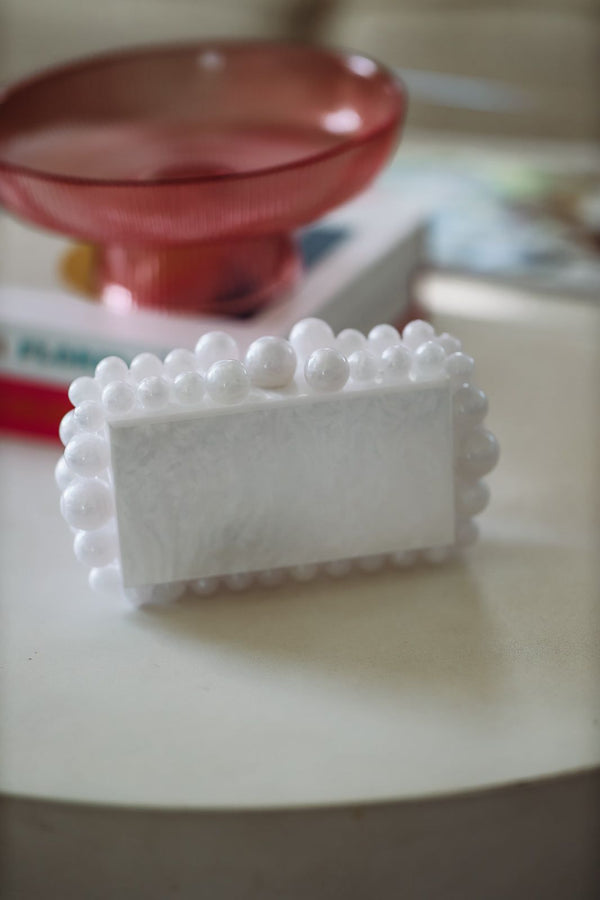 Pearl Ball Clutch - Ivory-HAZEL & OLIVE-