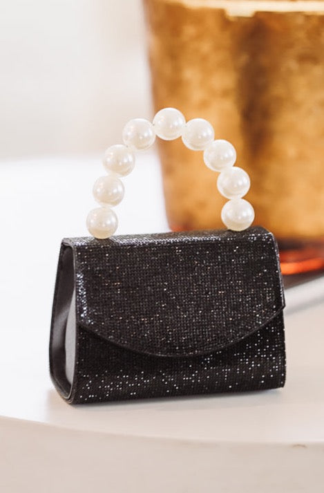 Black bag with pearls Clearance