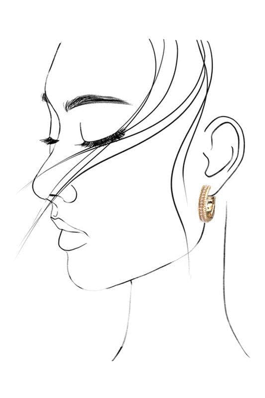 HAZEL & OLIVE Pearl Hoop Earrings - Gold
