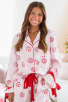 Peppermint Swirls Pajama Top - Pink-HAZEL & OLIVE-Small-