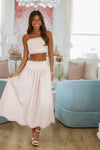 Petal Perfection Crop Top and Midi Skirt Set - Pink-HAZEL & OLIVE MST8179-Small-